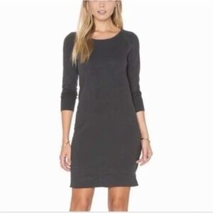 James Perse Raglan Sweatshirt Dress Womens 2 Black Terry Made USA